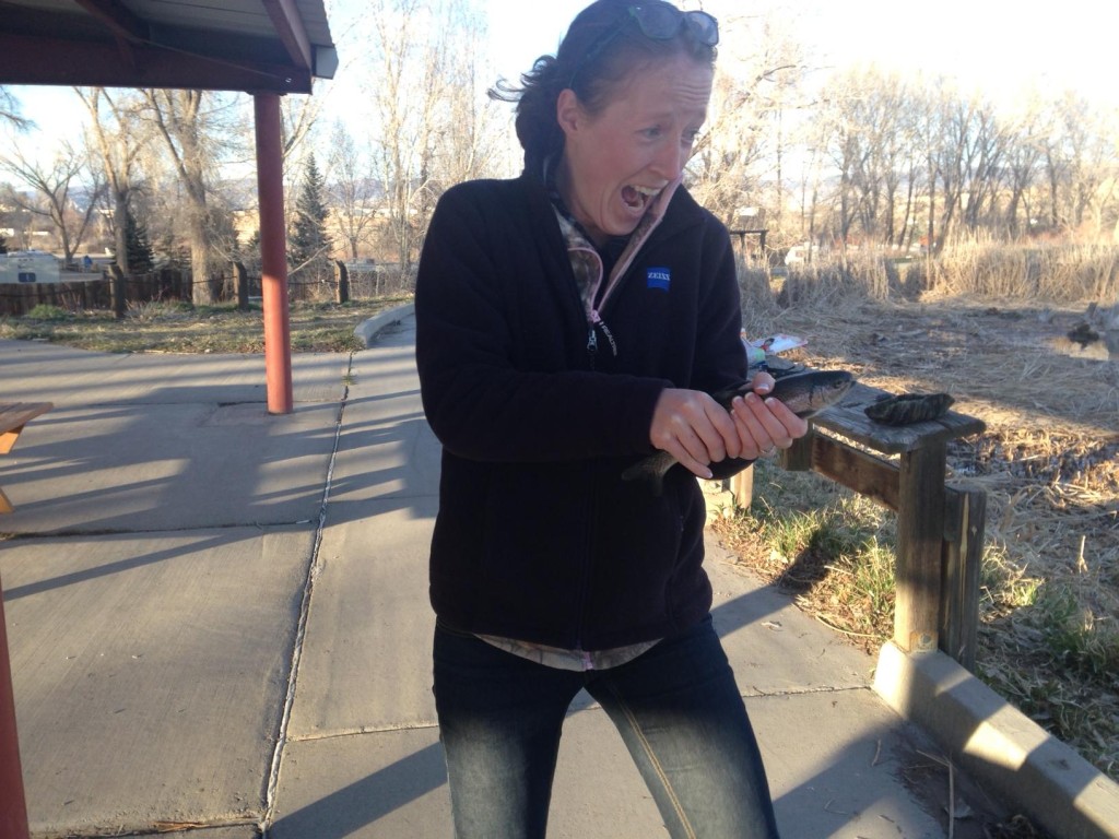 Shane made me hold my first catch!